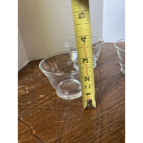 Vintage Set of 3 Tapered Dessert Bowls with Polka Dot Design Mid Century - Picture 4 of 6